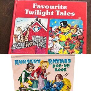 2 VINTAGE Childrens BOOKS Favourite Twilight Tales & Nursery Rhymes Pop-up